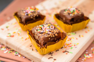 Small cookies with chocolate and peanuts