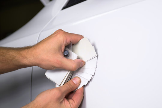 Car painter assigns the color of the paint to the stampler.