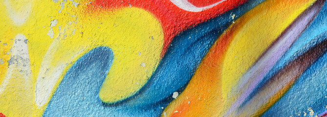 Abstract graffiti paintings on the concrete wall. Background texture