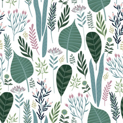 Floral seamless pattern. Vector design for different surfaces.