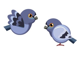 Cute cartoon Dove Vector Illustration.