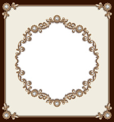 Wedding card with jewelry gold borders