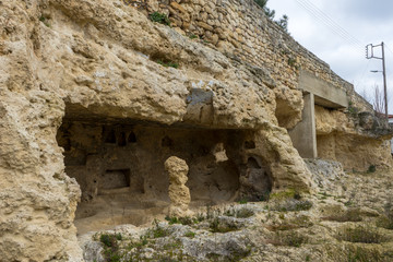 Caves next to the Saint Athanasios church in Didymoteicho town, Greece.