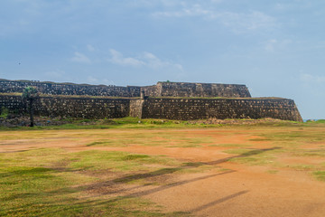 Fototapeta na wymiar Fortification walls around Galle Fort, Sri Lanka
