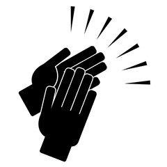 Clapping hands on a white background