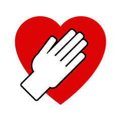 Hand on heart. Icon