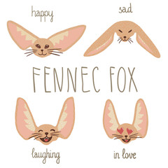Happy fennec fox head