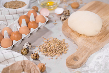 Fototapeta na wymiar Natural ingredients for baking