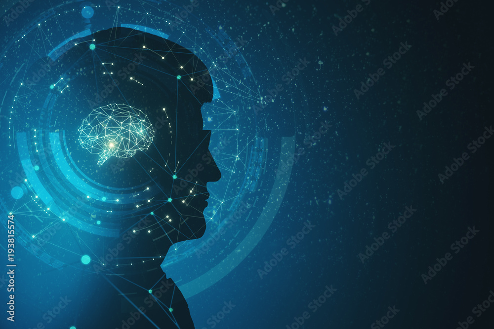 Poster artificial intelligence and science concept