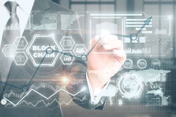 Cryptocurrency, cryptography and e-business concept