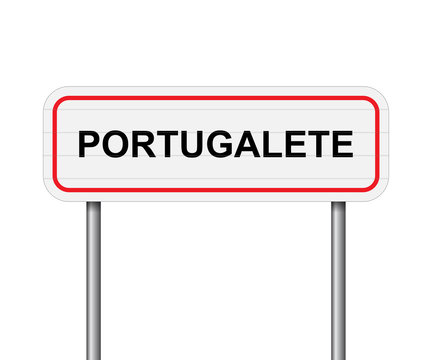 Welcome to Portugalete, Spain road sign vector