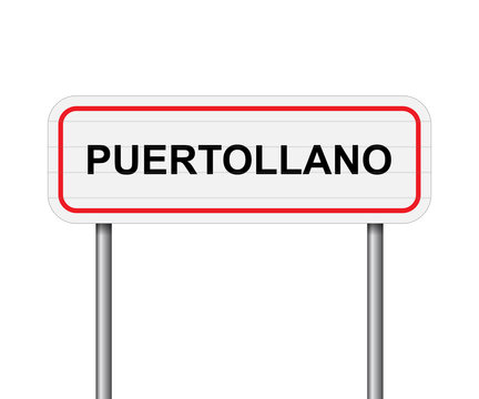 Welcome to Puertollano, Spain road sign vector