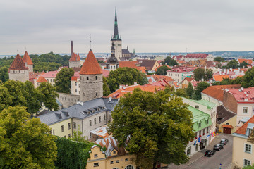 Fototapeta premium Aerial view of Tallinn Old Town, Estonia