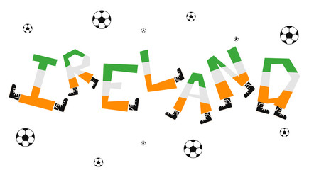 Football World Flag on Funny Alphabet Set :  Vector Illustration