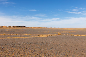 stones in the Sahara desert, Morocco landscape