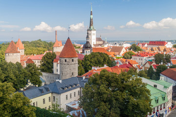 Obraz premium Towers of Tallinn Old Town fortifications, Estonia