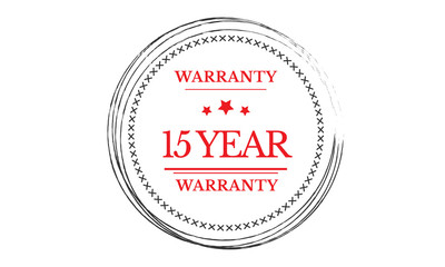 15 years warranty icon vintage rubber stamp guarantee