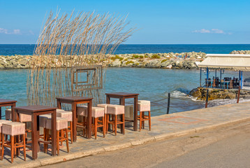 Street cafe on seafront