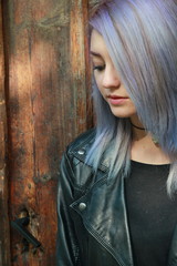 Girl with violet hair