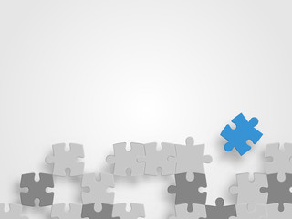 Vector Abstract background made from puzzle pieces. Jigsaw puzzle in diferent color represent thinking different concept and innovation. Technology Background. Vector illustration.