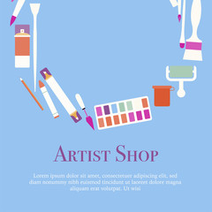 art supplies circle concept