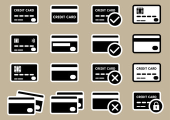 set of credit card icons