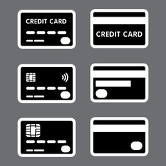 set of credit card icons