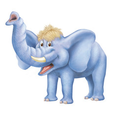 ILLUSTRATION-MASCOTTE-ELÉPHANT-ANIMALE-BLEU 