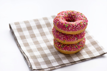 Пончики на льняной салфетке