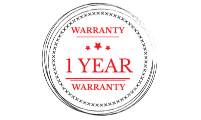 1 years warranty icon vintage rubber stamp guarantee