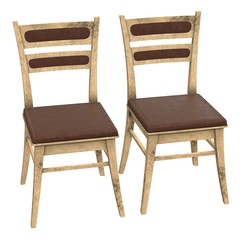 Wooden Chair with backrest 3d render isolated on white