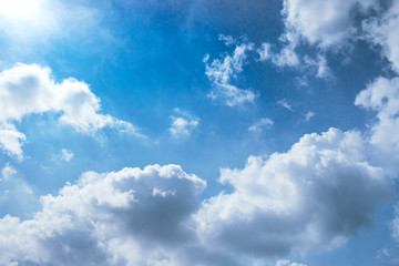 blue sky and cloudscape and sun light