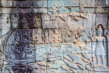 Bayon famous jungle temple in Cambodia