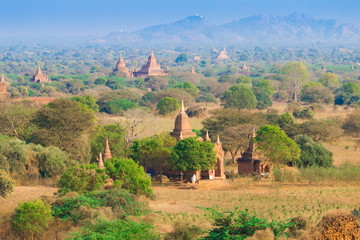 Myanmar. Bagan. Landscape pagodas