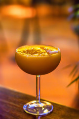 Squeezed mango juice in glass