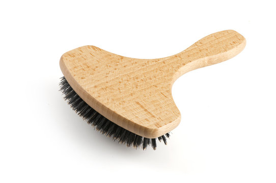 brush massage hair high quality handle wooden breed beech hygen white isolate background