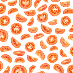 Fresh red tomato photographic pattern