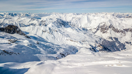 Fototapeta na wymiar snowy Aerial of Europe Alpes Austria Drone Winter