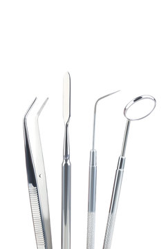 Dental equipment on white background