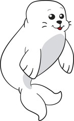 Baby seal vector cartoon