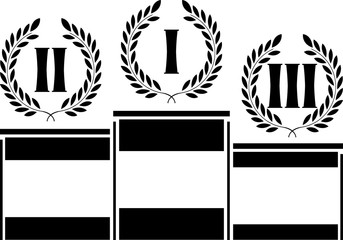 pedestal with laurel wreaths. stencil. second variant. vector illustration