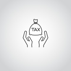 tax icon silhouette vector