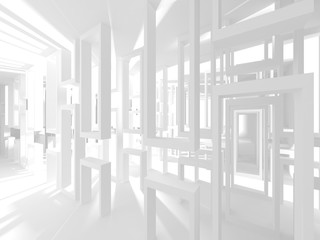 Futuristic White Architecture Design Background