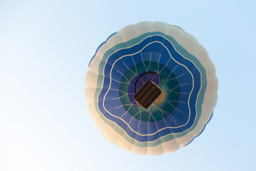 Colorful hot air balloon fly over the blue sky