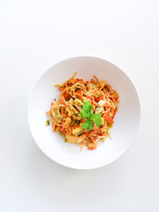asian food noodles on the table