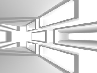 Futuristic White Architecture Design Background