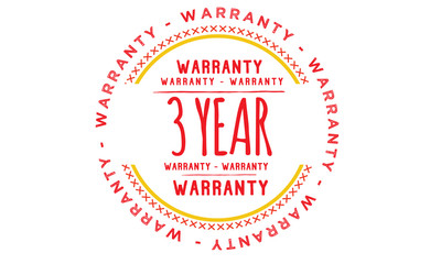 3 years warranty icon vintage rubber stamp guarantee