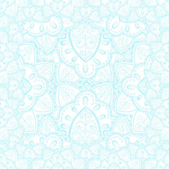 Vector tender lace vector pattern with doodle flowers.