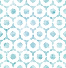 Vector turquoise background with traditional arabic pattern.