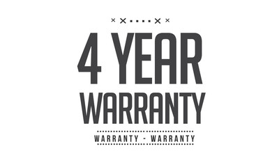 Obraz premium 4 years warranty icon vintage rubber stamp guarantee